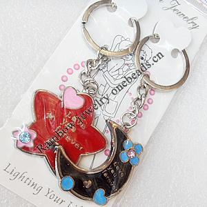 Zinc Alloy keyring Jewelry Chains, width:37mm, Length Approx:9.5cm, Sold by Dozen