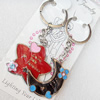 Zinc Alloy keyring Jewelry Chains, width:37mm, Length Approx:9.5cm, Sold by Dozen