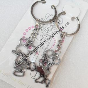Zinc Alloy keyring Jewelry Chains, width:22mm, Length Approx:9cm, Sold by Dozen