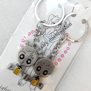 Zinc Alloy keyring Jewelry Chains, width:18mm, Length Approx:80cm, Sold by Dozen