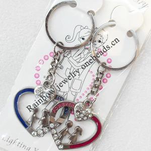 Zinc Alloy keyring Jewelry Chains, width:34mm, Length Approx:8.7cm, Sold by Dozen