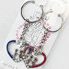 Zinc Alloy keyring Jewelry Chains, width:34mm, Length Approx:8.7cm, Sold by Dozen