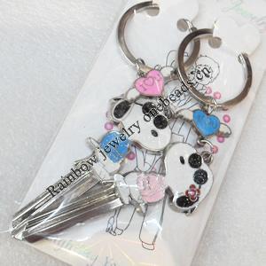 Zinc Alloy keyring Jewelry Chains, width:25mm, Length Approx:10cm, Sold by Dozen