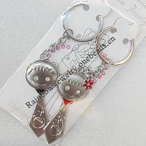 Zinc Alloy keyring Jewelry Chains, width:26mm, Length Approx:10.5cm, Sold by Dozen