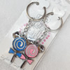 Zinc Alloy keyring Jewelry Chains, width:32mm, Length Approx:9.5cm, Sold by Dozen