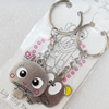 Zinc Alloy keyring Jewelry Chains, width:33mm, Length Approx:9.5cm, Sold by Dozen