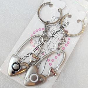 Zinc Alloy keyring Jewelry Chains, width:25mm, Length Approx:10cm, Sold by Dozen