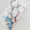 Zinc Alloy keyring Jewelry Chains, width:44mm, Length Approx:8cm, Sold by Dozen