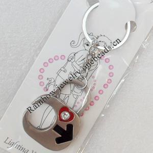 Zinc Alloy keyring Jewelry Chains, width:32mm, Length Approx:9cm, Sold by Dozen