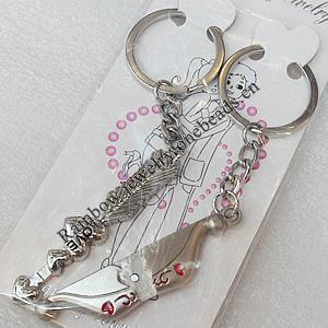 Zinc Alloy keyring Jewelry Chains, width:14mm, Length Approx:10.5cm, Sold by Dozen