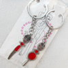 Zinc Alloy keyring Jewelry Chains, width:15mm, Length Approx:9.8cm, Sold by Dozen