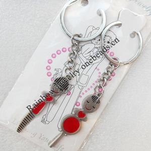 Zinc Alloy keyring Jewelry Chains, width:15mm, Length Approx:9.8cm, Sold by Dozen