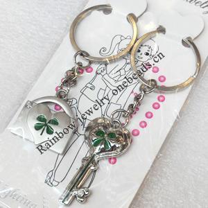 Zinc Alloy keyring Jewelry Chains, width:24mm, Length Approx:9cm, Sold by Dozen