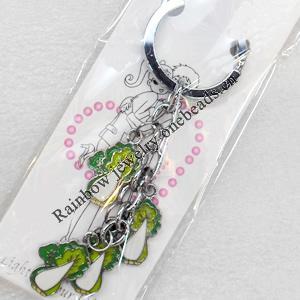 Zinc Alloy keyring Jewelry Chains, width:15mm, Length Approx:10cm, Sold by Dozen