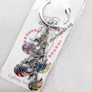 Zinc Alloy keyring Jewelry Chains, width:18mm, Length Approx:10cm, Sold by Dozen