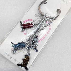 Zinc Alloy keyring Jewelry Chains, width:16mm, Length Approx:10cm, Sold by Dozen