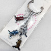 Zinc Alloy keyring Jewelry Chains, width:16mm, Length Approx:10cm, Sold by Dozen