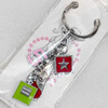 Zinc Alloy keyring Jewelry Chains, width:15mm, Length Approx:10cm, Sold by Dozen