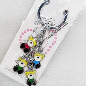 Zinc Alloy keyring Jewelry Chains, width:15mm, Length Approx:10cm, Sold by Dozen