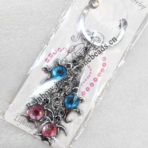 Zinc Alloy keyring Jewelry Chains, width:21mm, Length Approx:10cm, Sold by Dozen