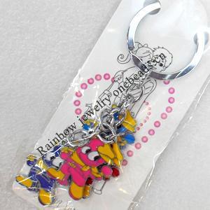 Zinc Alloy keyring Jewelry Chains, width:23mm, Length Approx:10cm, Sold by Dozen