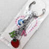 Zinc Alloy keyring Jewelry Chains, width:17mm, Length Approx:10cm, Sold by Dozen
