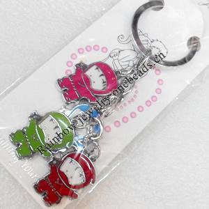 Zinc Alloy keyring Jewelry Chains, width:18mm, Length Approx:10cm, Sold by Dozen