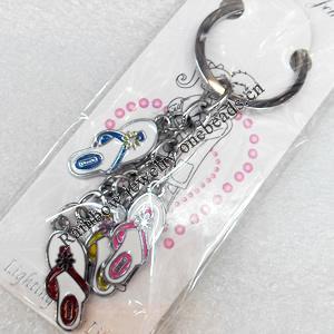 Zinc Alloy keyring Jewelry Chains, width:12mm, Length Approx:10cm, Sold by Dozen