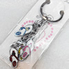 Zinc Alloy keyring Jewelry Chains, width:12mm, Length Approx:10cm, Sold by Dozen