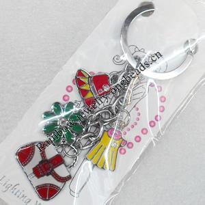 Zinc Alloy keyring Jewelry Chains, width:25mm, Length Approx:10cm, Sold by Dozen