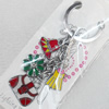 Zinc Alloy keyring Jewelry Chains, width:25mm, Length Approx:10cm, Sold by Dozen