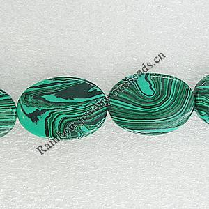 Natural Stone Beads, Flat Oval 25x18mm Hole:1mm, Sold per 16-Inch Strand