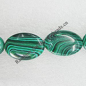 Natural Stone Beads, Flat Oval 26x18mm Hole:1.5mm, Sold per 16-Inch Strand