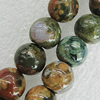 Natural Stone Beads, Round 16mm Hole:1mm, Sold per 16-Inch Strand