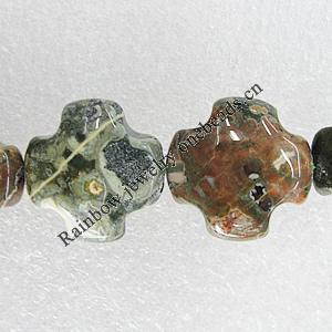Natural Stone Beads, Cross 20mm Hole:1mm, Sold per 16-Inch Strand
