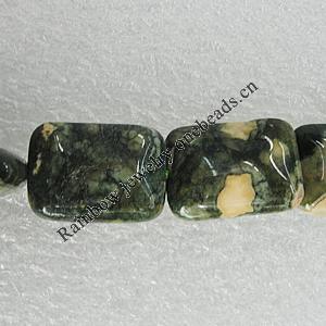 Natural Stone Beads, Rectangle 17x12mm Hole:1mm, Sold per 16-Inch Strand