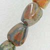 Natural Stone Beads, Twist Flat Oval 14x8mm Hole:1mm, Sold per 16-Inch Strand