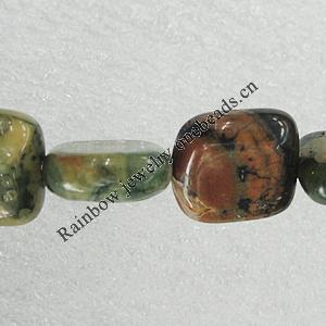 Natural Stone Beads, Square 12mm Hole:1mm, Sold per 16-Inch Strand