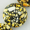 Composite Turquoise Beads, Flat Round 20mm Hole:1mm, Sold by KG