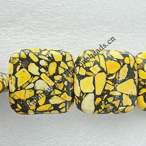 Composite Turquoise Beads, Square 30mm Hole:1mm, Sold by KG