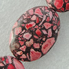 Composite Turquoise Beads, Flat Oval 34x25mm Hole:2mm, Sold by KG