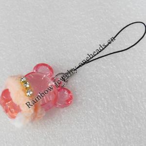 Mobile Decoration, Acrylic Pendant, Pendant: 25x34mm, Chain Length Approx:6cm, Sold by PC