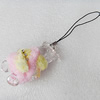 Mobile Decoration, Acrylic Pendant, Bear, Pendant: 38x57mm, Chain Length Approx:6cm, Sold by PC
