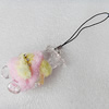 Mobile Decoration, Acrylic Pendant, Bear, Pendant: 38x57mm, Chain Length Approx:6cm, Sold by PC