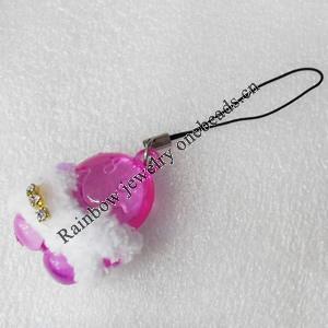 Mobile Decoration, Acrylic Pendant, Pendant: 30x40mm, Chain Length Approx:6cm, Sold by PC
