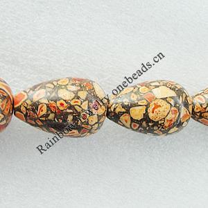 Composite Turquoise Beads, Teardrop 22x16mm Hole:1mm, Sold by KG