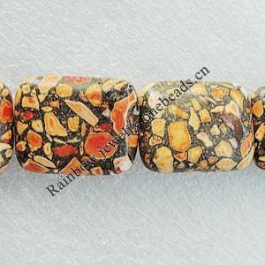 Composite Turquoise Beads, Rectangle 25x20mm Hole:2mm, Sold by KG
