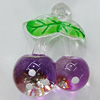 Spray-Painted Acrylic Pendants, Fruit 34x25mm Hole:2mm, Sold by Bag