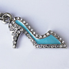 Zinc Alloy Enamel Charm/Pendant with Crystal, Nickel-free & Lead-free, A Grade  Shoes 25x11mm Hole:2mm, Sold by PC  
