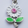 Zinc Alloy Enamel Pendant, Nickel-free & Lead-free, A Grade  Flower 22x14mm Hole:2mm, Sold by PC  